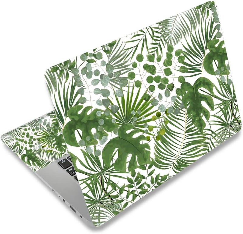 ARTSO Laptop Skin Sticker Decal, 12" 13" 13.3" 14" 15" 15.4" 15.6 inch Laptop Universal Netbook PC Notebook Vinyl Reusable Skin Sticker Cover Art Case Protector Personalized, Green Leaves - Image 1